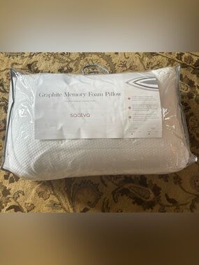 (2) SAATVA GRAPHITE MEMORY FOAM PILLOW QUEEN STANDARD LOFT 18x28 New